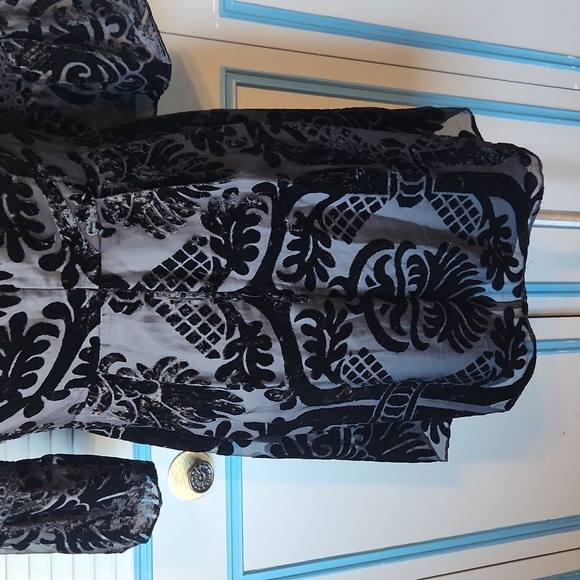 Eliza J Black Velvet Damask Pattern Dress - Picture 11 of 14